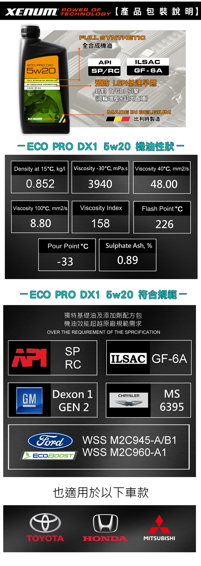 ECO 5W20全合成 M2C945/GF-6A